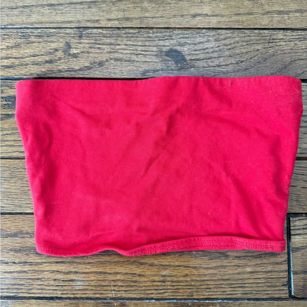 H&M red tube crop top